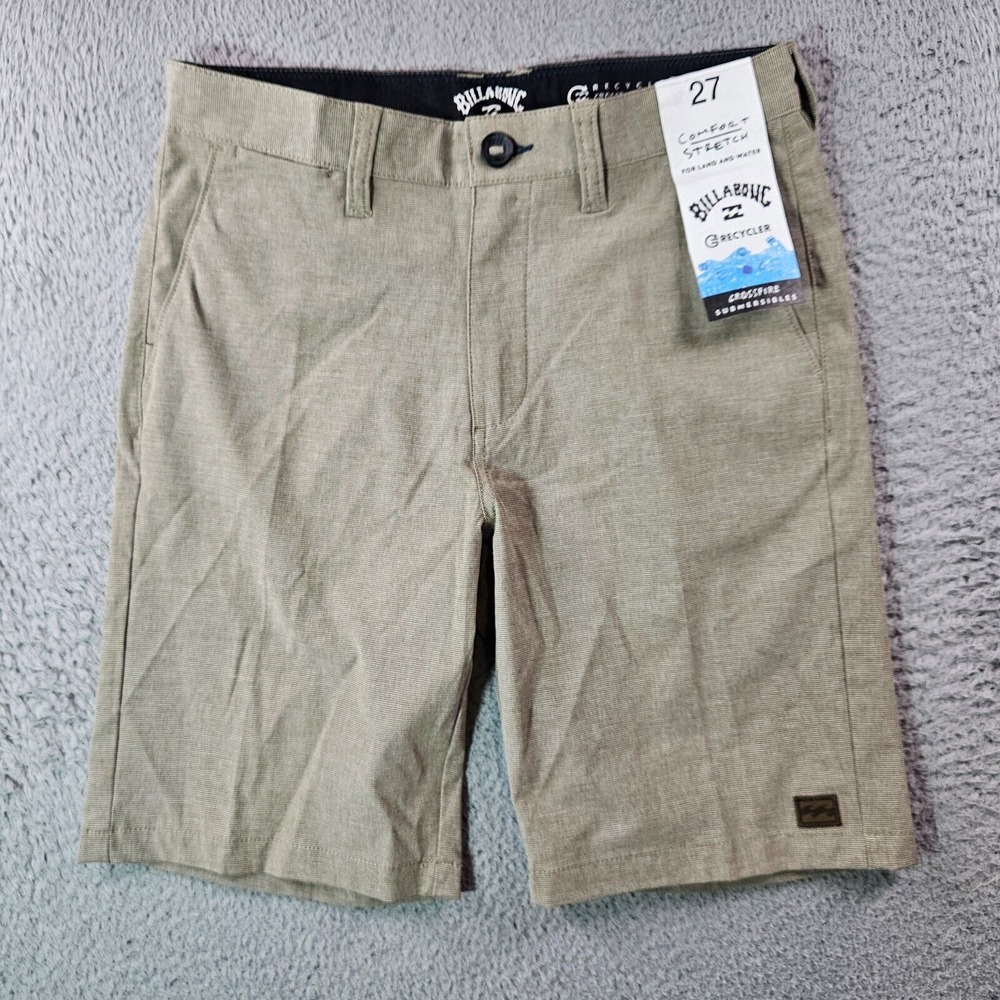 NWT Billabong Boys Shorts 27‎ Crossfire Submersibles Land & Water Stretch Khaki